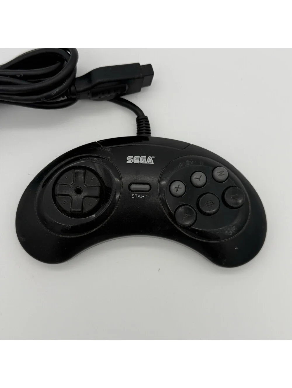 Sega Genesis 6 Buttons Controller Model MK-1653 Tested Working Black